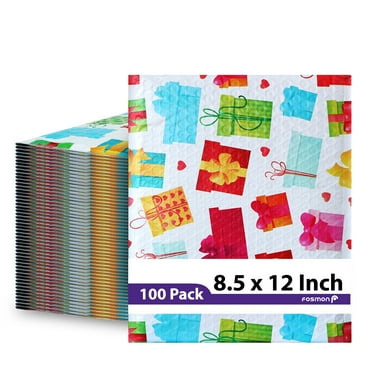 Fosmon [100 PACK] [8.5 x 12 in] Lightweight Bubble Padded Shipping Envelopes Bag