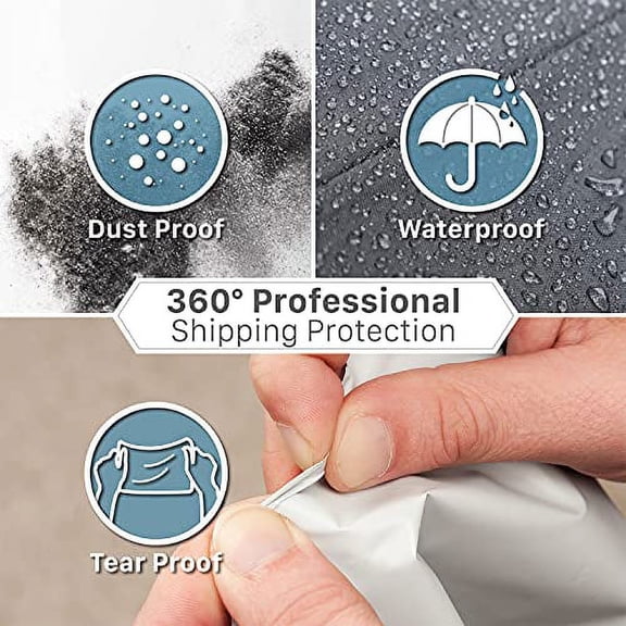 Fosmon 12x15.5 Self-Seal Tear-Proof Polyethylene Mailers (50 Pack)