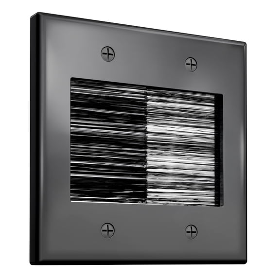 Fosmon 2 Gang Brush Wall Plates Wire Hider, Cable Wall Plate for Cable Management, Double Gang Wall Plate for TV, Ethernet Cable Pass Through, Black