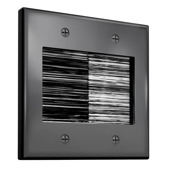 Fosmon 2 Gang Brush Wall Plates Wire Hider, Cable Wall Plate for Cable Management, Double Gang Wall Plate for TV, Ethernet Cable Pass Through, Black