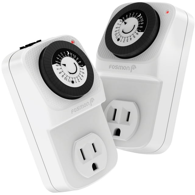 Fosmon 24 Hour Timer Outlet, Timer for Electrical Outlets, Indoor Plug