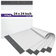 Fosmon 24x24 9 Pack Large Poly Mailers, Self-Seal Tear-Proof Waterproof Strong Adhesive Shipping Envelopes Bags for Clothing, Business Suppliers