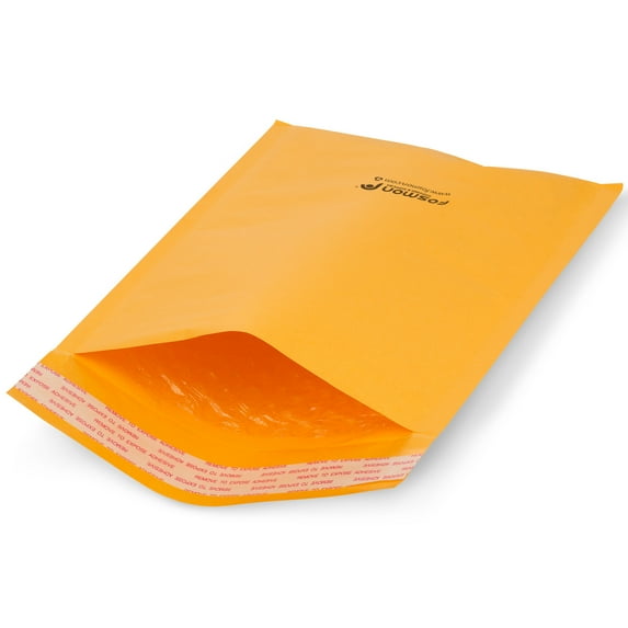 Fosmon 25 #0 6.5 x 10 Kraft Bubble Mailer Padded Envelope Fit CD DVD Extra Wide