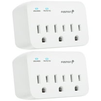 Fosmon 3 Outlet Surge Protector (2 Pack), 1200J Wall Mount Multi Plug Adapter Tap Extender, 1875 Watts Portable Travel Size for Indoor, Office, Dorm Room Essential, Grounded, ETL Listed