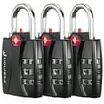 thumbnail image 1 of Fosmon [3 Pack] Luggage Locks TSA Approved Open Alert Indicator 3 Digit Combination Padlock for Suitcase, Gym & More, 1 of 8