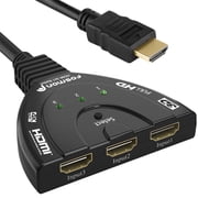 Fosmon 3-Port 4K HDMI Switch, 3x1 Switcher Support Ultra HD, HDCP, 4K HDMI Splitter Hub