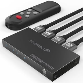 Fosmon 8K 3 Ports HDMI Switch with Remote, 3 In 1 Out 4K@120Hz 8K@60Hz HDR HDCP 2.3 HDMI 2.1 Splitter, Ultra High Speed 48Gbps for PS5, Xbox, Apple TV, Fire Stick
