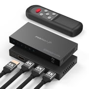Fosmon 3-Port 4K HDMI Switch with Remote Control, 3 In 1 Out HDMI 2.0 Switcher Box (4K@60Hz, UHD, HDR, HDCP 2.2) for PS5 Xbox Nintendo Switch