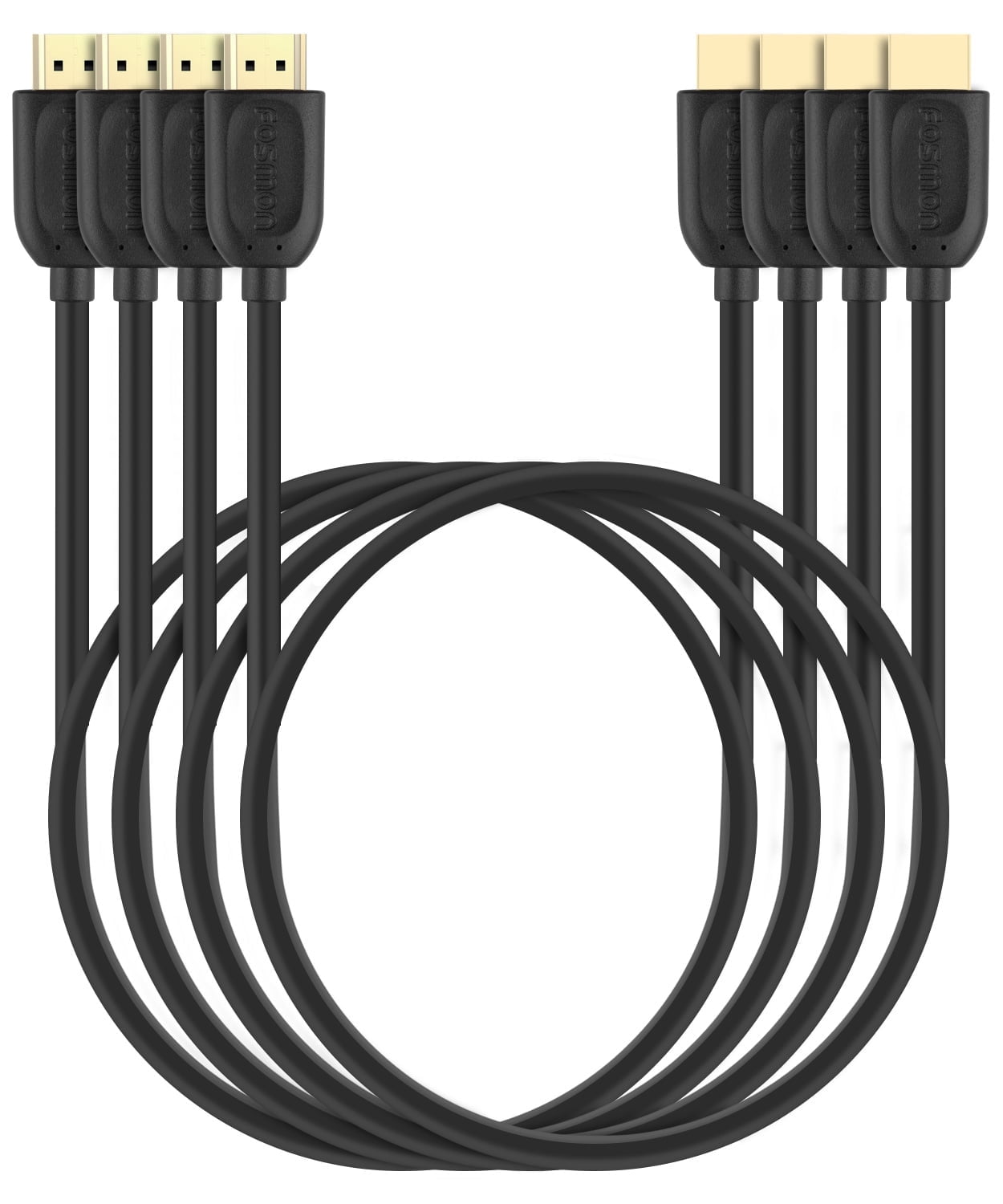 Fosmon 4K HDMI Cable 6FT (4 Pack), Gold-Plated Ultra High Speed [10.2Gbps UHD 2160p@30Hz 3D HD 1080p] Supports Ethernet, Audio Return, Xbox Playstation PS3 PS4 PC