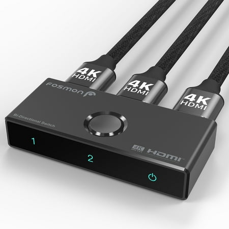 Fosmon 4K HDMI Switch 4K@60Hz, Bi-Directional 1 In 2 Out / 2 In 1 Out HDMI Switcher, High Speed 18Gbps Splitter Selector Compatible with PS5, PS4, Xbox, Roku, Apple TV, Fire Stick