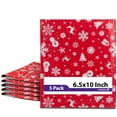 thumbnail image 1 of Fosmon [5 PACK] #0 Christmas Gift Poly Bubble Mailer 6.5 x 10 inches Shipping Envelopes - Xmas Red White Snow, 1 of 9