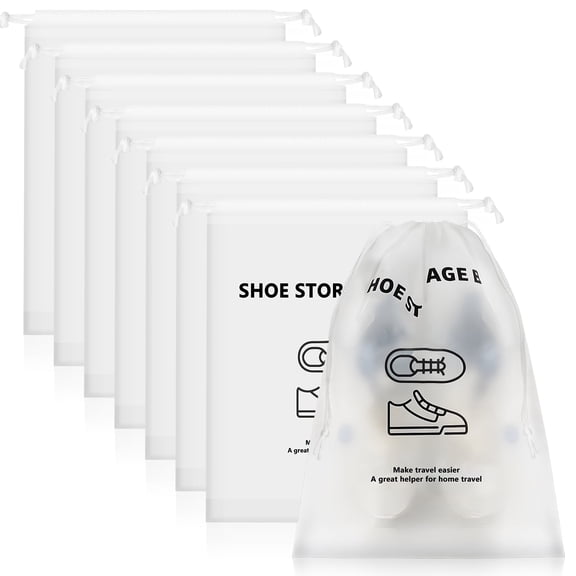 Fosmon 8 Pack Shoe Bags for Travel, Drawstring Shoe Bag Organizer, Travel Shoe Bags for Packing in Suitcase Gym Travelling, Waterproof Shoe Travel Bag