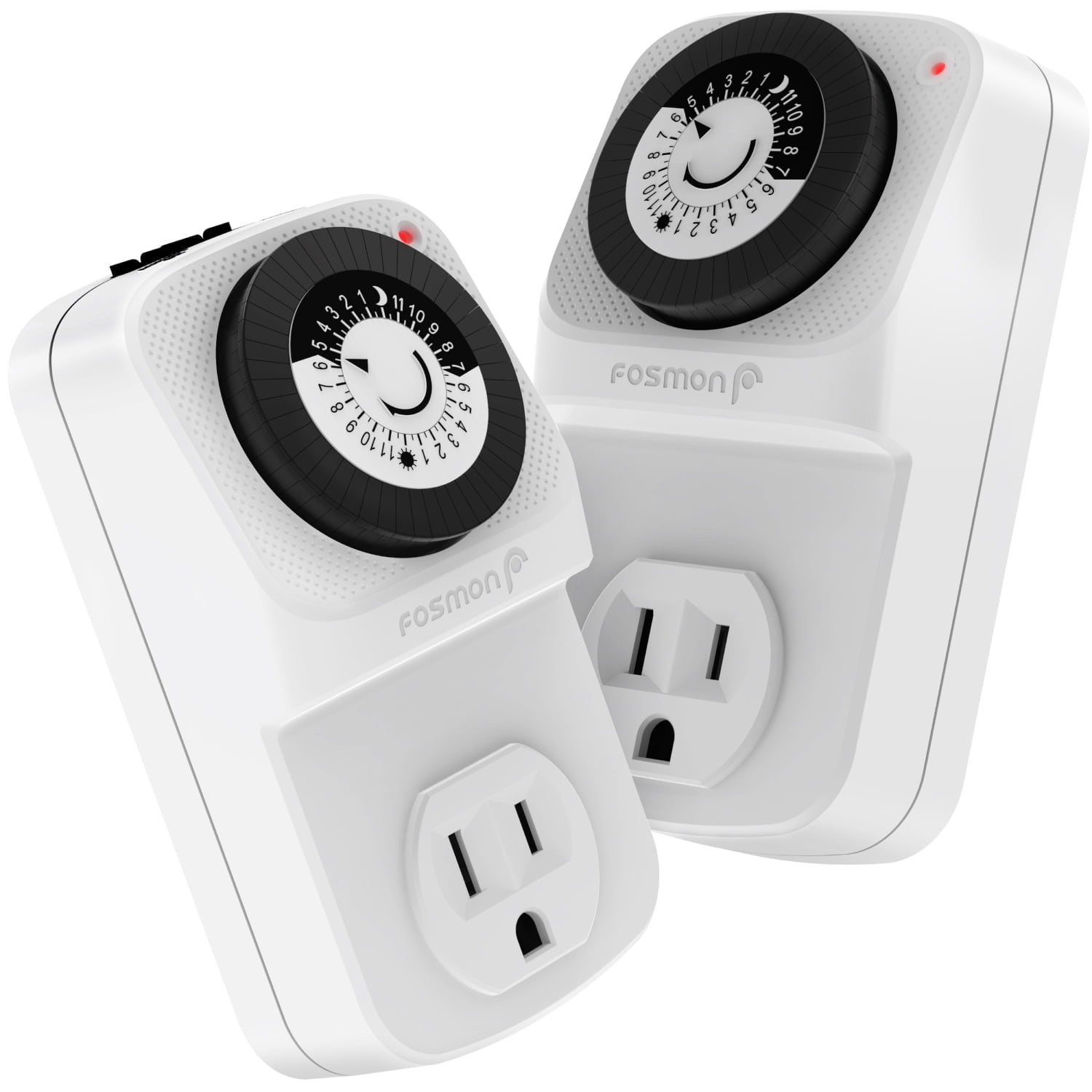 Fosmon [ETL Listed] 2 Pack 24 Hour Mechanical Timer Outlet, Indoor Plug ...