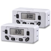 Fosmon [ETL Listed] 7-Day Programmable Digital Outlet Timer, Indoor 2 Prong Plug-In Light Timers with 10 ON/OFF Programs for Electrical Outlets, Lamps, Fans, 2 Pack, 15A/1875W