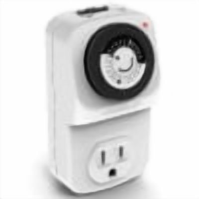 Fosmon [ETL Listed] Mechanical Timer Outlet, Programmable Indoor Light Timers with One Socket, LED Outlet Timers for Electrical Outlets Indoor, Grow Light Timer Plug, Plug Timer for Lamp