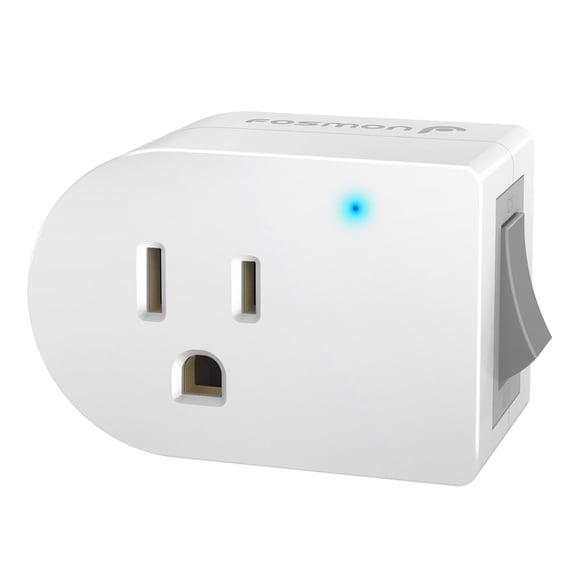Fosmon Grounded Outlet with ON/Off Switch (1 Pack), 3 Prong Electrical Plug Outlet Switch, 245J Single Port Power Adapter Surge Protector, Outlet Extender, 15A Circuit Breaker, White, ETL Listed