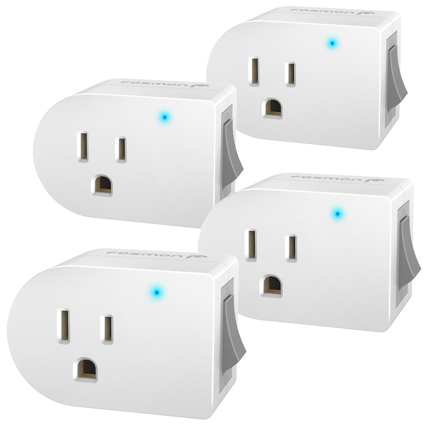 Fosmon Grounded Outlet with ON/Off Switch 4 Pack 3 Prong Surge ...