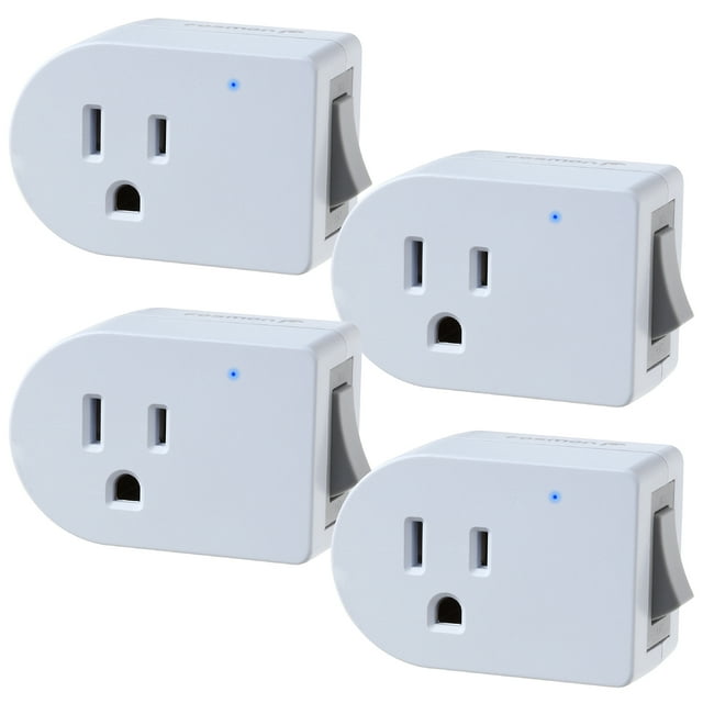 Fosmon Grounded Outlet with ON/Off Switch (4 Pack), 3 Prong Electrical