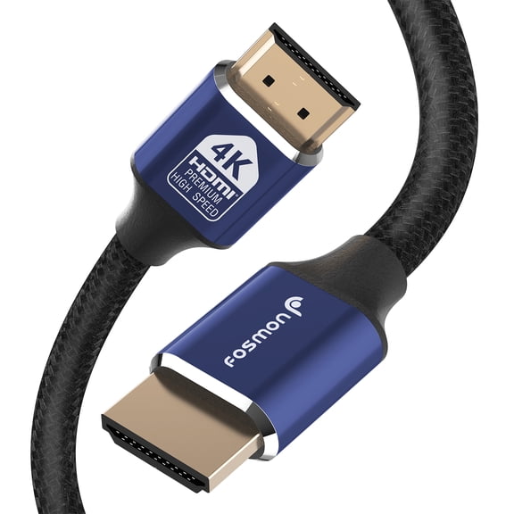 Fosmon HDMI 2.0 Cable 4K@60Hz 15ft, Premium Certified CL3 Rated, 18Gbps Super High Speed, HDR, HDCP 2.2, 3D, ARC, 4:4:4, Braided Compatible with UHD TV Monitor, PS4/PS5, Xbox One/Series X/S