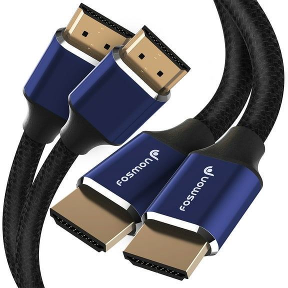 Fosmon HDMI 2.0 Cable 4K@60Hz 1ft 2-Pack, Premium Certified CL3 Rated, 18Gbps Super High Speed, HDR, HDCP 2.2, 3D, ARC, 4:4:4, Cotton Braided Compatible with UHD TV, Monitor, PS4/PS5, Xbox One/X/S