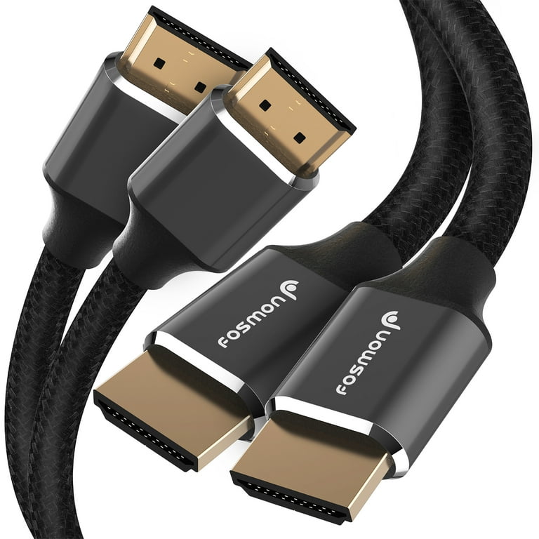 Fosmon HDMI 2.1 Cable 8K@60Hz 1ft (2 Pack), Premium Certified 48Gbps Ultra  High Speed, 4K@120Hz, Dynamic HDR, HDCP 2.3, 3D, eARC, 4:4:4, Cotton  Braided Compatible with UHD TV, PS4/PS5, Xbox One/X/S 