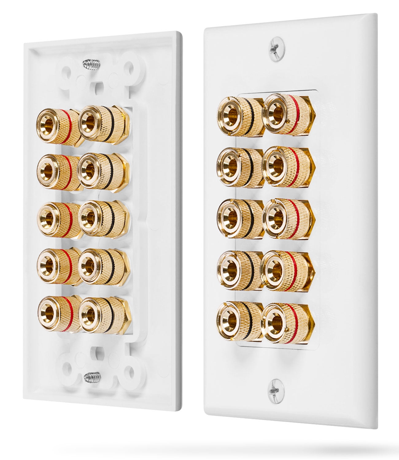Fosmon Home Theater Wall Plate Gold Plated Copper Banana Binding Post