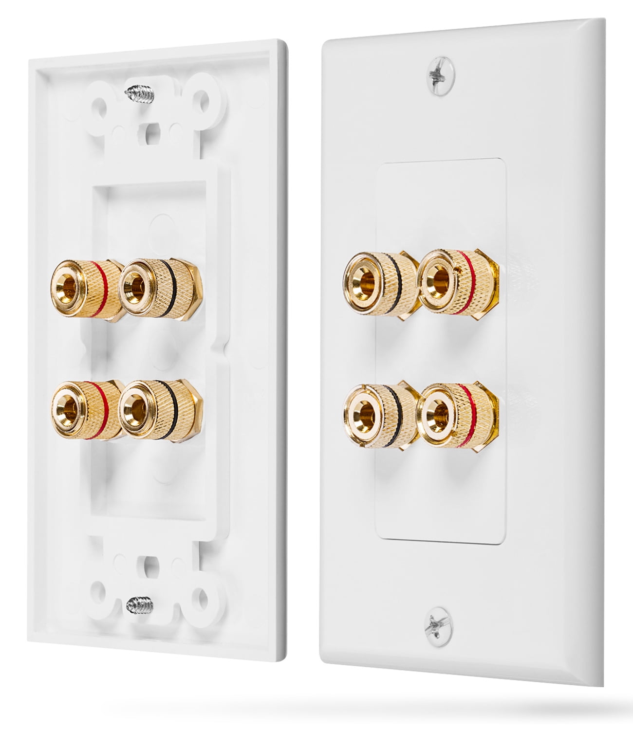 Fosmon Home Theater Wall Plate Gold Plated Copper Banana Binding Post
