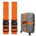thumbnail image 1 of Fosmon Luggage Straps for Suitcases (2 Pack), Travel Belts with Adjustable Strap, Buckle and Identifiers, Luggage Connector Luggage Wrap, Essential Luggage Accessories for Travel Cruise (Orange), 1 of 6