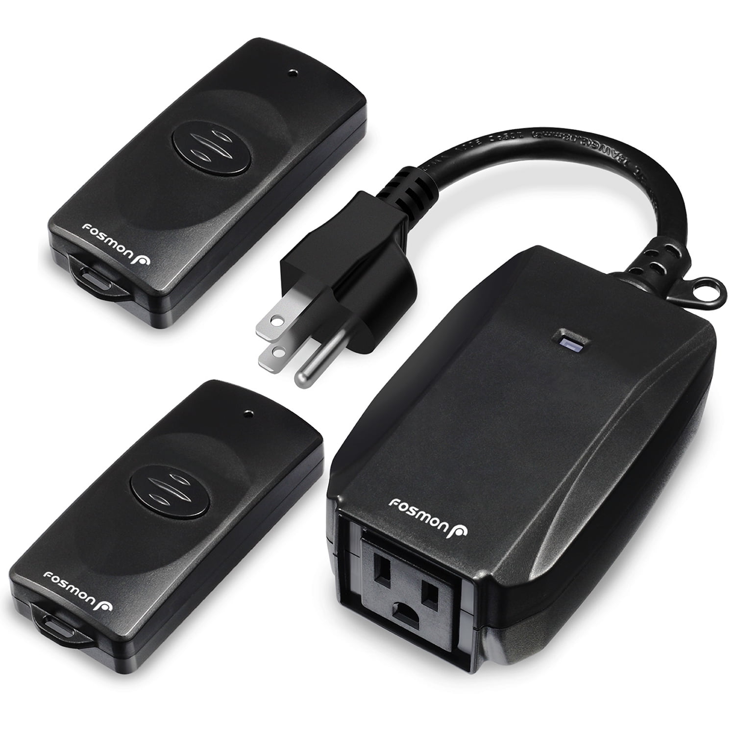 Fosmon Outdoor Indoor Remote Control Outlet with 2 Wireless Remotes