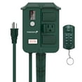 thumbnail image 1 of Fosmon Outdoor Power Stake with Extension Cords 6FT, Remote Control Outdoor Power Strip Weatherproof 6 Grounded Outlets with Timer & Photocell Sensor, 1 of 11