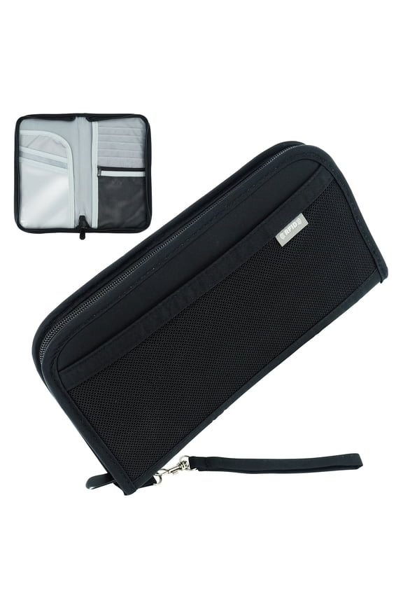 Passport Holder for Travel, Travel Passport Holder for ID Credit Card Case Pouch & Travel Document Organizer, Slim Wallet Passport Cover, Black