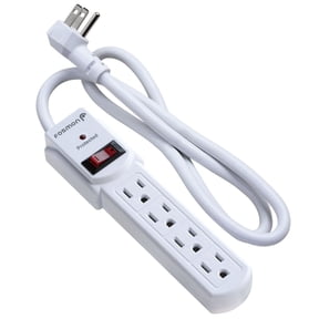 Fosmon Surge Protector Power Strip Flat Plug, 3 Ft Cord, 4-Outlet Splitter Extender 1875 Watt 490 Joules, 3FT Extension Cord Wall Mount with 3 Prong - ETL Listed