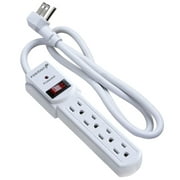 Fosmon Surge Protector Power Strip Flat Plug, 4-Outlet Splitter Extender 1875 Watt 490 Joules, 3FT Extension Cord Wall Mount with 3 Prong - ETL Listed