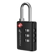 Fosmon TSA Approved Luggage Lock with Open Alert Indicator, 3 Digit Combination Suitcase Lock Zinc Alloy for Travel Bag, Suit Case, Lockers, Gym, Bike Locks, Black