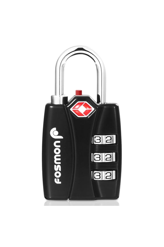 TSA Approved Luggage Lock with Open Alert Indicator, 3 Digit Combination Suitcase Lock Zinc Alloy for Travel Bag, Suit Case, Lockers, Gym, Bike Locks, Black