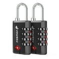 thumbnail image 1 of Fosmon TSA Approved Luggage Locks (2 Pack), Resettable Multi-Use 4 Digit Combination Padlock 10,000+ Codes with Zinc Alloy Shackle, Ideal for Travel Bag, Suitcase, Locker, Backpack, Briefcase - Black, 1 of 8