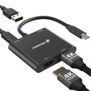 Fosmon USB C Hub, USB C to Dual HDMI Adapter 4k@30Hz, HDMI Splitter, PD 3.0 Charging Port Up to 100W Compatible with Thunderbolt