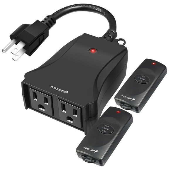 Fosmon WavePoint [ETL Listed] 1x Remote Outdoor Outlet, Weatherproof Wireless Outdoor Outlet Remote Battery Operated, Heavy Duty 2x Remote Control Outdoor Outlet Plug For Christmas Tree Lighting