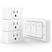 Fosmon Wireless Remote Control Electrical Outlet Switch 3 Outlet - ETL Listed, 15A, 125V 1875W Remote Light Switch Outlet Plug with Braille On/Off Mark for Lamp, Lights, Fans, Expandable