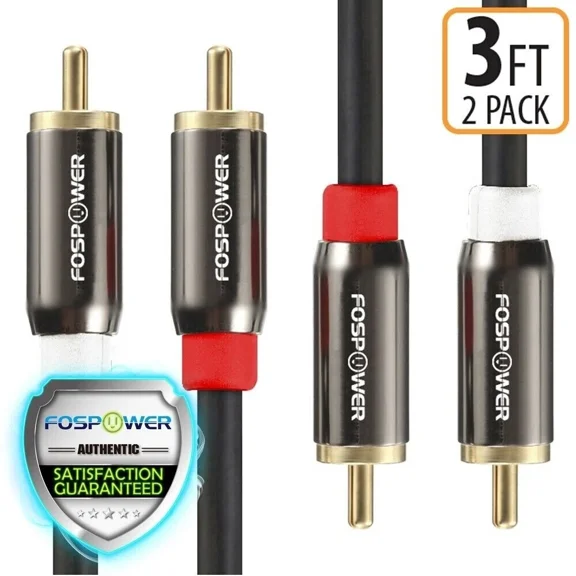 BUTTERFLY- Fospower 2X 3Ft Dual Layer 2 Rca To Rca L/R Male Stereo Audio Cable Cord Plug