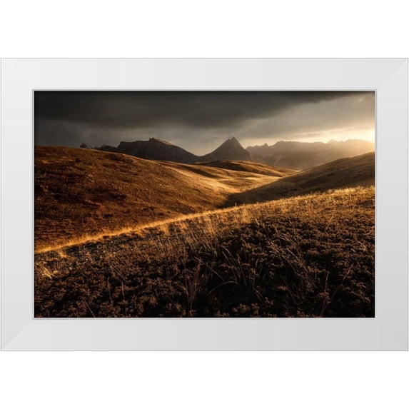 Fossati, Enrico 18x13 White Modern Wood Framed Museum Art Print Titled - Last Autumn Light