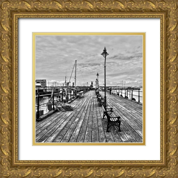 Fossey, George 20x20 Gold Ornate Wood Framed with Double Matting Museum Art Print Titled - THE DOCKS
