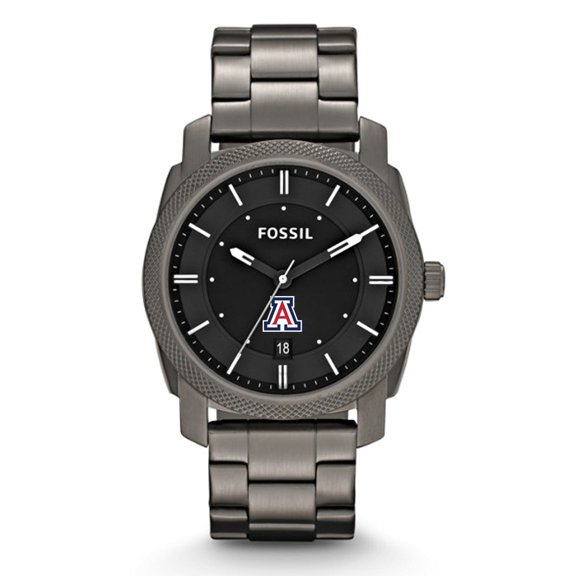 Fossil Arizona Wildcats Machine Smoke Stainless Steel Watch
