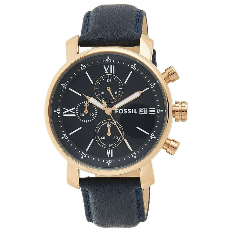 Fossil BQ1704 Rhett Chronograph Navy Leather Watch Walmart