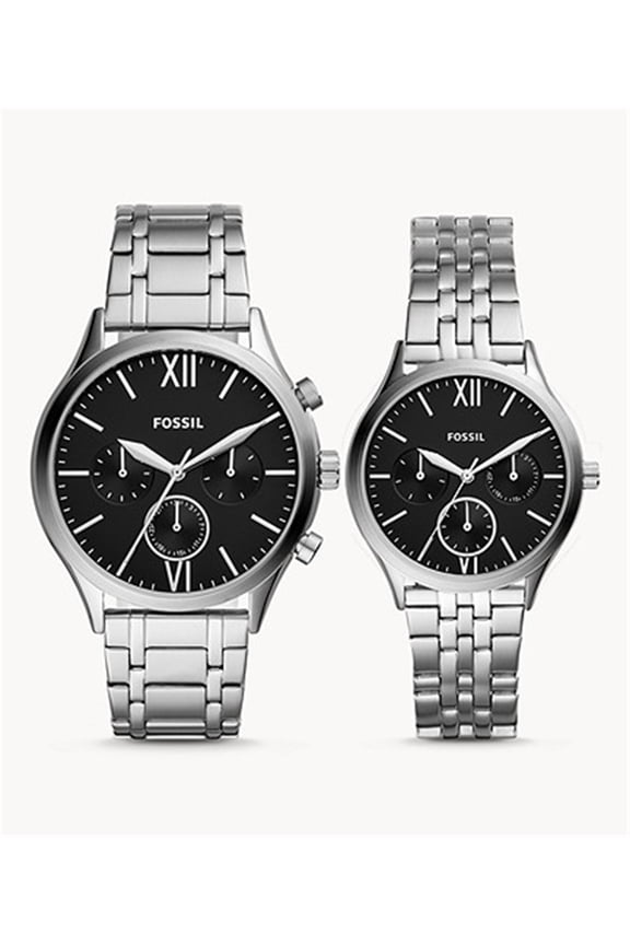 BQ2469SET Multifunction Stainless Steel Couple Watch Gift Set