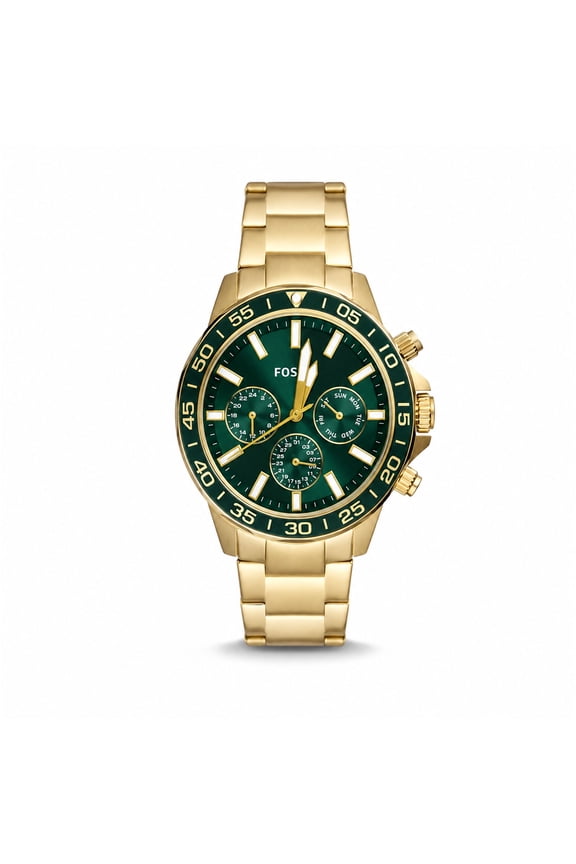 BQ2493 Men's Bannon Multifunction Gold-Tone Stainless Steel Watch, 45mm Dial