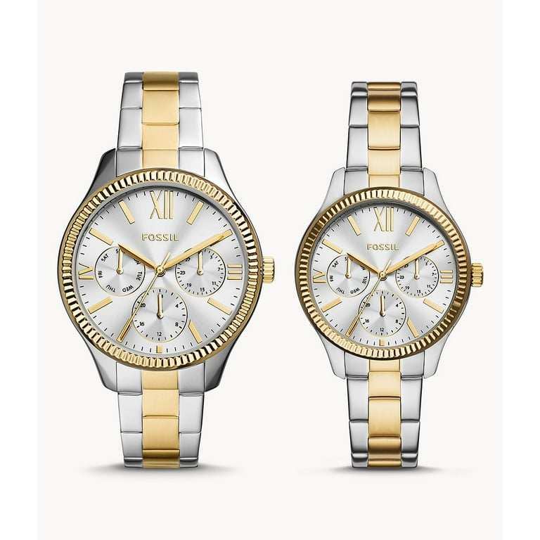 Fossil BQ2737SET His and Hers Multifunction Two-Tone Stainless