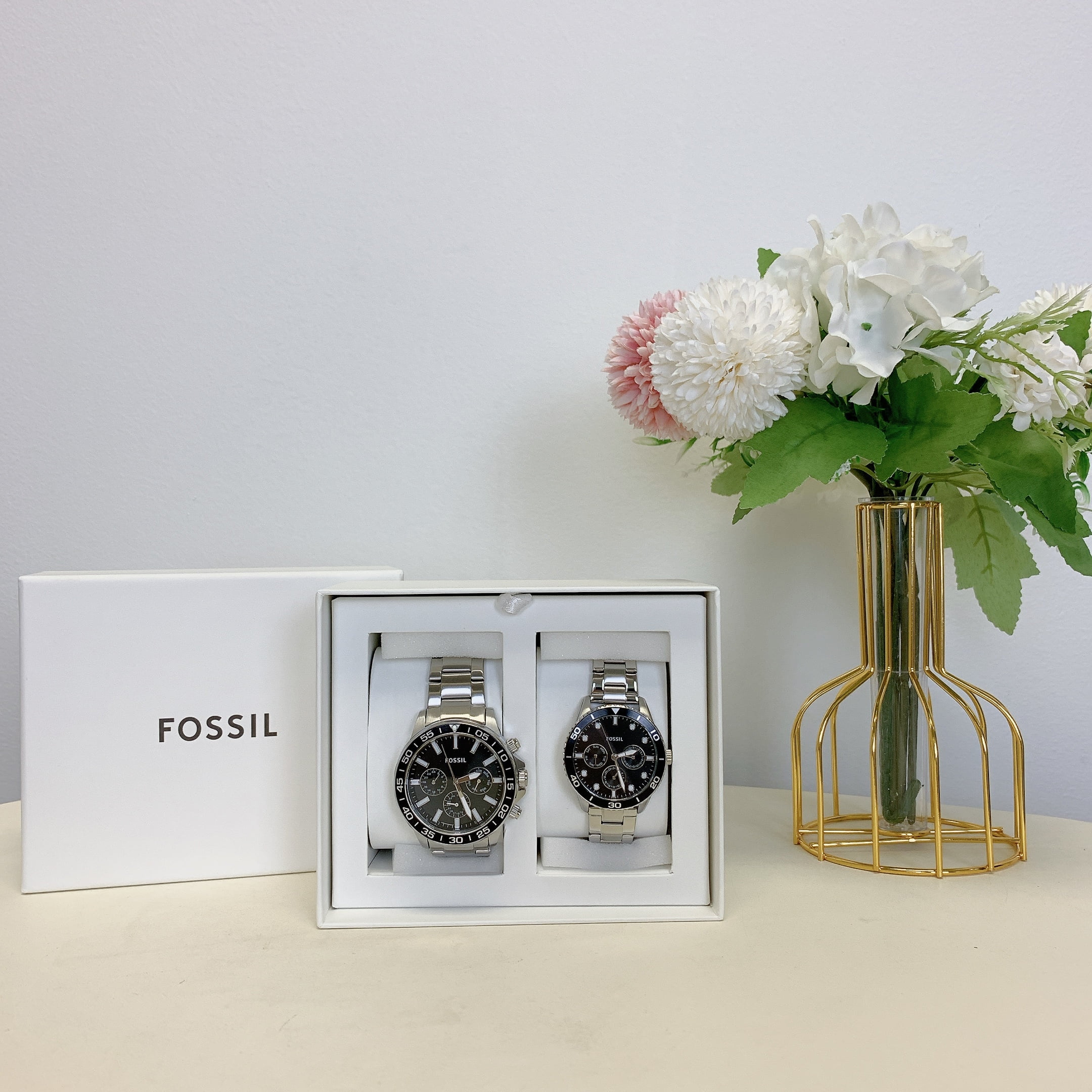 Fossil BQ2753SET His and Hers Multifunction Stainless Steel Watch