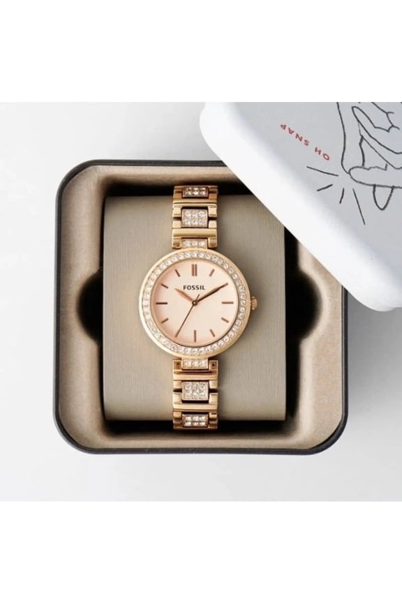 (BQ3181) Karli Three-Hand Rose Gold-Tone Stainless Steel Watch