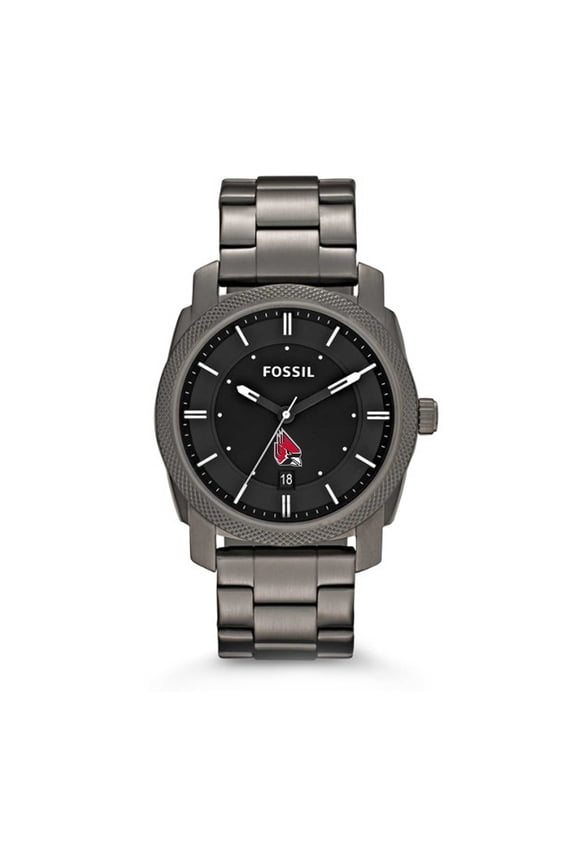 Ball State Cardinals Machine Smoke Stainless Steel Watch